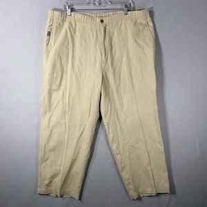 Tommy Bahama Relax Straight Leg Chino Tan 100% Linen Pants Mens Size Large